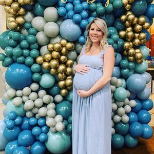 SMYM June Maxi Dress Steel Blue Chiffon